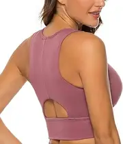 [nine bull] Sports Bras for Women High Impact Sports Bra - Removable Padded Yoga Racerback Bra Workout Crop Tops