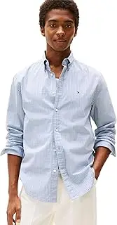 [Tommy Hilfiger] Long Sleeve Poplin Regular Fit, Men's Button Down Shirts, Also Available in Big and Tall