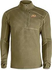 [First Lite] Men's Furnace Quarter Zip - Merino Wool Fleece Camo Hunting Long Sleeve, Insulated Midlayer, Hunting Gear For Men