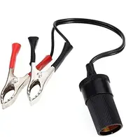 GRIRIW 12V Car Battery Clips with Lighter Socket Adapter Dc Alligator Clip for Vehicles Durable Rated for Automotive Charging