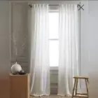 4- Panels- NWT! Quince Cotton Sheer White Curtains- ! 48"x84" (B90)