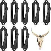 Dunzy 12 Pack European Style Mount Skull Hanger Deer Skull Hangers Euro Wall Mount Bracket Hook Complete with Simple Easy Installation Kits for Indoor Outdoor Small Game Animals Mule(Black)
