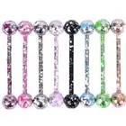 8PCS/Set Mix Colorful Stainless Steel Ball Tongue Bar Ring Body Piercing Jew ❤FR