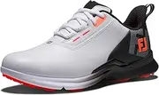 [FootJoy] Men's Fj Fuel Golf Shoe, White/Black/Coral, 9