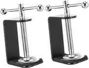 SEWACC 2Pcs Cantilever Clips Desk Mounting Brackets for Secure Work Surface Retention for Homes and Broadcasting Scratch Protection Design