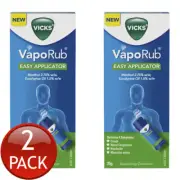2 x Vicks Vaporub Easy Applicator Vaporising Ointment Cough Decongestant 35g