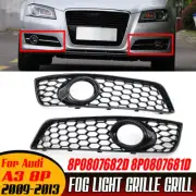 For Audi A3 8P 2009-2013 Mesh Honeycomb Bumper Fog Light Grill Grille Cover New (for: Audi)