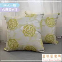 在飛比找PChome24h購物優惠-玫瑰-客廳沙發絨布精緻抱枕(綠)50cm*50cm/靠枕/腰