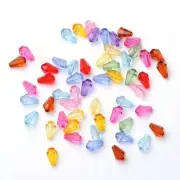 Acrylic Teardrop Beads Assorted Lot Faceted 9mm BULK Faceted Wholesale 20pcs
