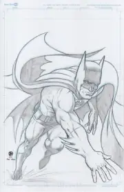 Neal Adams Batman Homage 11x17 Pencil - DJ Wiedrich