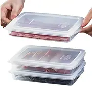 plastic bacon box deli meat saver cold cuts fridge keeper cheese container food storage container with lid for refrigerator shallow low profile christmas cookie holder meat cold dish ham organizer