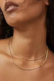 [Rubi] Rubi - 2Pk Fine Chain Necklace - Gold plated classic twist OS GOLD PLATED CLASSIC TWIST