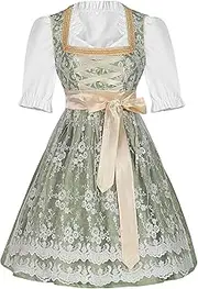 [Generic] Women Role Play Dirndl Dress | Halloween Cosplay Dirndl Oktoberfest Role Play Costume,German Oktoberfest Dress up Girl's Dirndl Apron for Theater, Halloween
