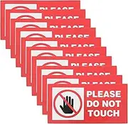 WEKAMOS 10pcs Do Not Touch Warning Stickers Self Adhesive Caution Labels for Door Window and Machine Use Weatherproof High Visibility Design for Safety Messaging