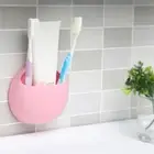 Suction Cup Toothbrush Holder Multifunctional for Kitchen Toilets (Pink)