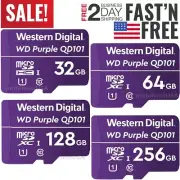 Western Digital Purple 32GB 64GB 128GB Surveillance Dash Action Cam microSD Card