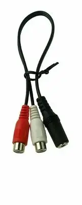 2 RCA Female to 3.5mm Headphone Female Cable Wire