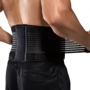 Stabilizing Lumbar Lower Back Brace and Support Belt with Dual Adjustable Straps