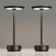 2 Pack Rechargeable Table Lamps Cordless, Portable 5000mAh Outdoor Black-2