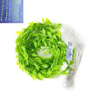 Ivy Fake Willow Vines LED String Light Artificial Leaves Hanging Plant Light for Christmas Garland Decoration -White