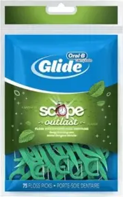 ORAL-B GLIDE SCOPE outlast floss picks 75 ct ( 6 pack ) 450 total
