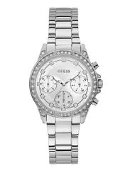 GUESS Women's Silver Gemini Crystal Watch