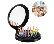 Folding Travel Mirror Hair Brushes Round Folding Pocket Hair Brush Mini Hair Comb Compact Travel