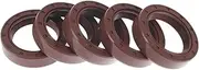 X AUTOHAUX Universal Oil Seal TC Double Lip W Steel Spring Seal Ring Rotary Shaft Seal 30x42x10mm High Pressure FKM Rubber Brown 5 Pcs