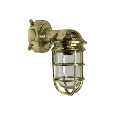 Vintage Brass Wall Sconce with Junction Box - Oceanic