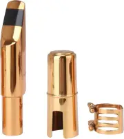 Brass Baritone Sax Mouthpiece with Ligature & Cap #6 Golden
