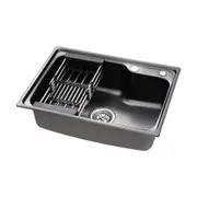 Cefito Stainless Steel Sink Kitchen Basin 4 Model Top Under Mount Single Bowl Black Silver