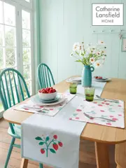 Catherine Lansfield Red Strawberry Garden 100% Cotton Table Runner (E56260) | $23