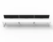 RAPIDLINE DELUXE LOOP LEG WORKSTATION With Screen 3 Person Single Sided W1800 x D750 x H730mm (per user) White Top White Frame