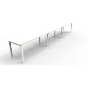 RAPIDLINE RAPID INFINITY PROFILE LEG WORKSTATION Single Sided No Screen 3 Person W3600 x D700 x H730mm Natural White with Cable Entry Holes
