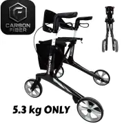Carbon Fiber Fibre Rollator Ultralight Walker HighSeat Lighter Better Adjustable