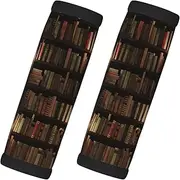 [EdWal] Book Room Mysterious Library Print Luggage Handle Wraps For Suitcases, 2 Pack Neoprene Travel Bag Luggage Identifiers