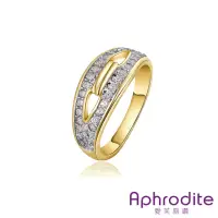 在飛比找momo購物網優惠-【Aphrodite 愛芙晶鑽】經典縷空造型鑲鑽戒指(黃金色