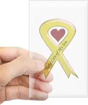 CafePress - Take Care of My Son Yellow Ribbon Sticker (Rectang - Rectangle Bumper Sticker Car Decal