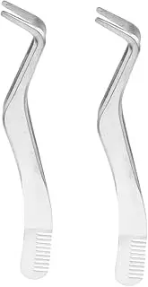 Ipetboom 2pcs Stainless Steel Curved Eyelash Tweezers Comb Set Lash Applicator Tool for Easy False Eyelash Application for Makeup Lovers