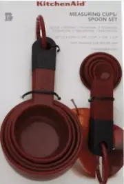 KitchenAid Measuring Cup & Spoon Set 9 Pieces RED NWT