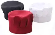 [FOMIYES] 1pc Adjustable Red Fabric Bouffancy Hat Soft Skin Hat for Restaurant Hotel Use Durable High Temperature Resistant Mob Cap
