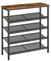 Shoe Rack for Entryway, 5-Tier Shoe Organizer with Adjustable Mesh Shelves, 1...