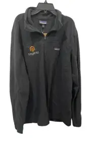 Men's Patagonia Black Micro D 1/4 Zip Fleece Pullover Size Large MONOGRAMMED