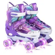 Roller Skates for Kids Girls, 4 Size Adjustable Women Roller Skates with Ligh...
