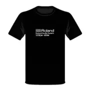 Roland System 100m Classic Modular Synth Logo Synthesizer T-shirt Red Black NEW!
