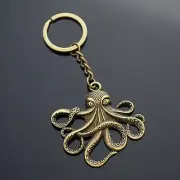 Octopus Tentacles Love Coral Reef Bronze Pendant Charm Keychain Key Chain Gift