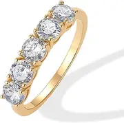 [PAVOI] 14K Gold Plated Premium Cubic Zirconia Engagement Ring for Women | Promise Eternity Ring Jewelry