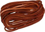 DECORNIJIA 5 Cowhide Leather Cord Durable Flat Rope for DIY Jewelry Making Bracelets Necklaces Craft Supplies Khaki Color