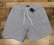 Collars & Co. Riviera Swim Trunks Sz 2XL Navy/White Chevron Mesh Lined $68 NEW