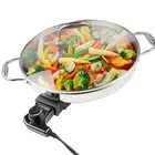 Electric Skillet By Cucina Pro - 18/10 Stainless Steel Frying Pan with Temper...